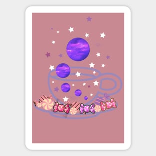 Space storm in a tea cup - Kawaii Sticker